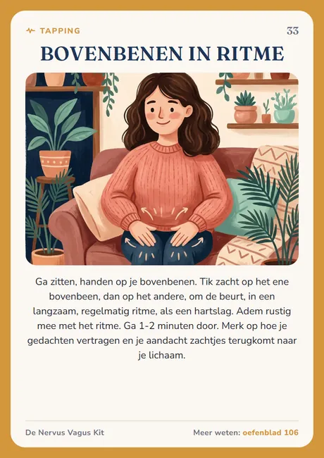 Nervus vagus-kaart: Bovenbenen in ritme
