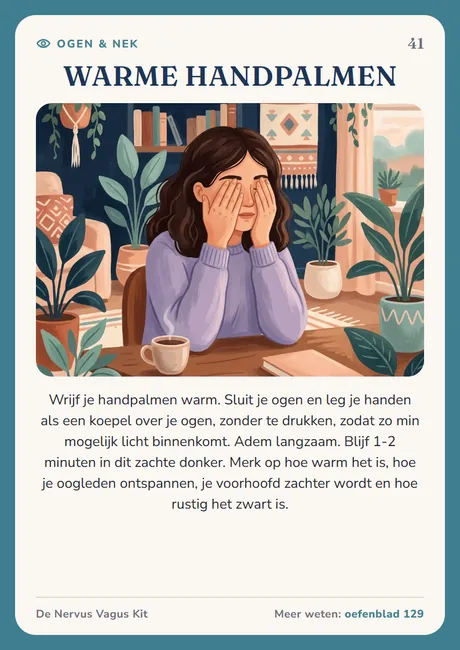 Nervus vagus-kaart: Warme handpalmen